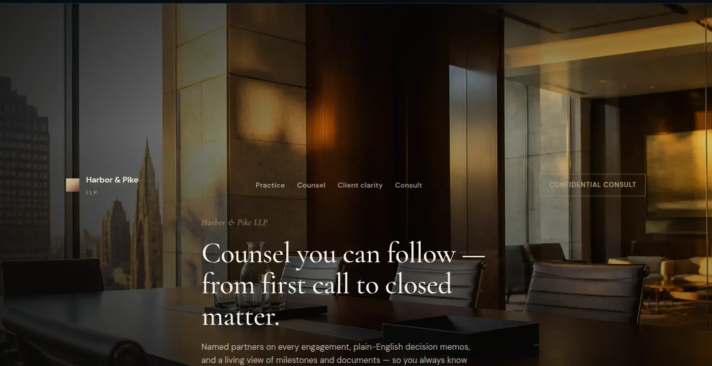 Harbor & Pike LLP — Law industry sample