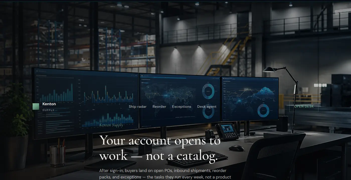 Kenton Supply — B2B portal industry sample